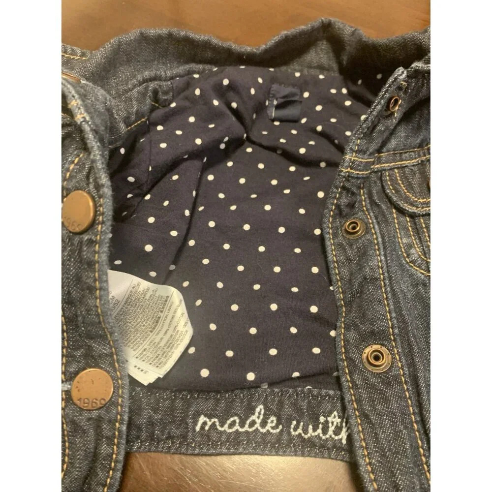 BabyGap Baby 18-24M Denim Polka‎ Dot Jacket 100% Cotton
